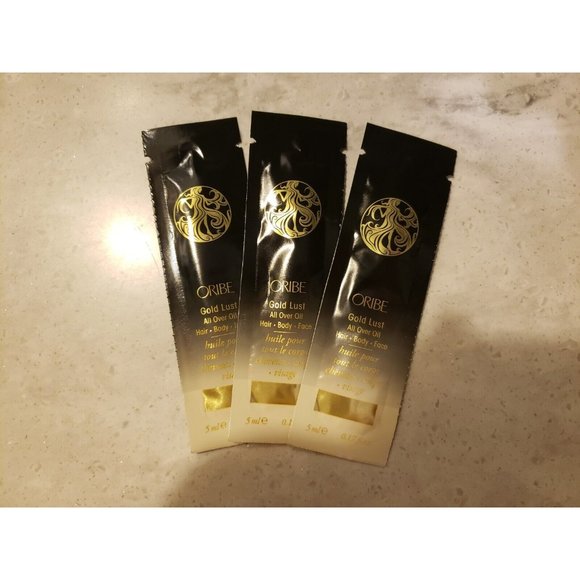 Oribe Gold Lust All Over Body Oil Hair Body Face Moisturize 5ml 3 Sample Packets - Picture 1 of 2